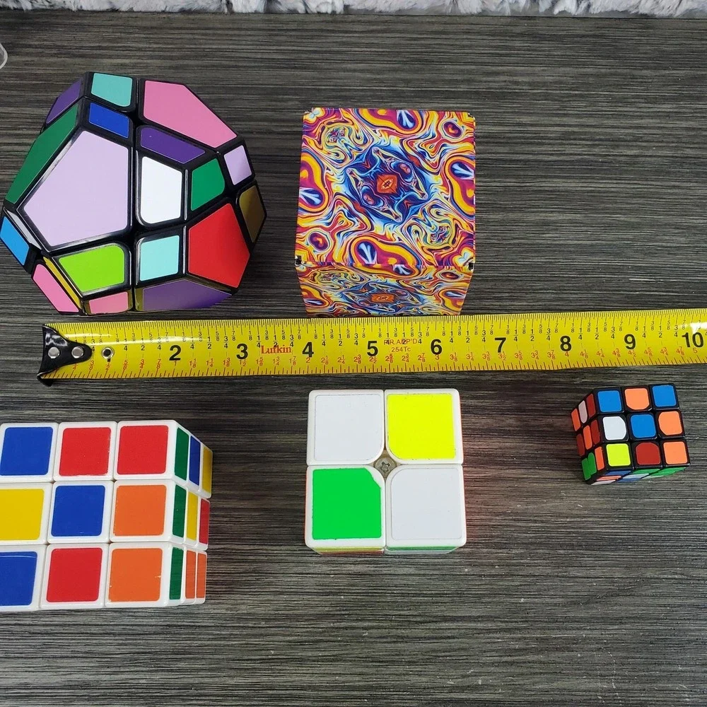 Lot Of 5 Puzzle Cubes Easy To Difficult - Mini To Skewb